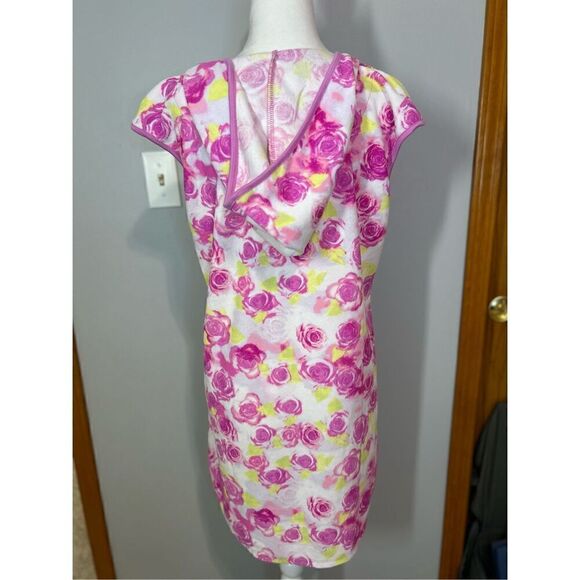 Betsey Johnson Floral Hooded Swim Cover Up Pink‎ Rose Blossom size M BIN R - Picture 4 of 10